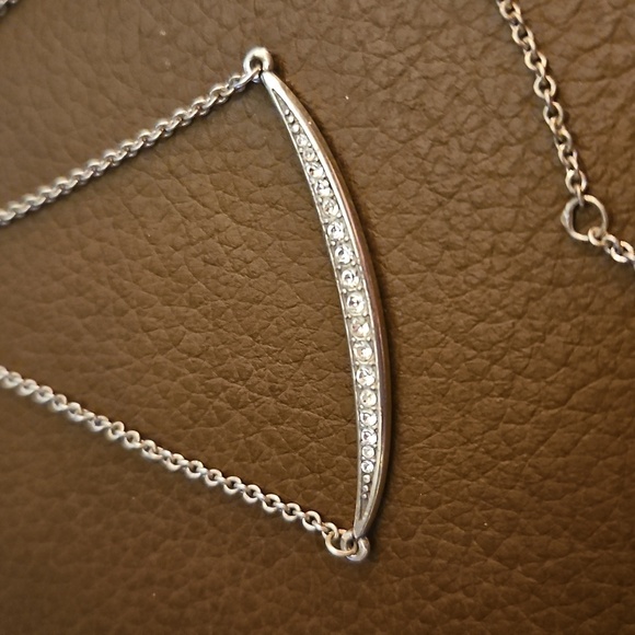 BRIGHTON Contempo Ice Crescent Pendant Silver Plated Necklace - Picture 2 of 6